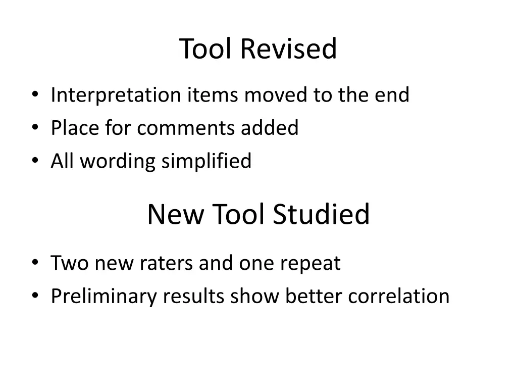tool revised