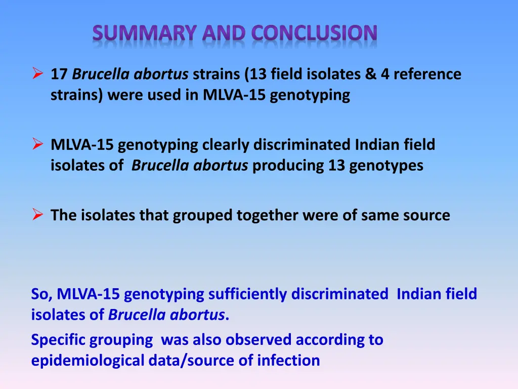 summary and conclusion