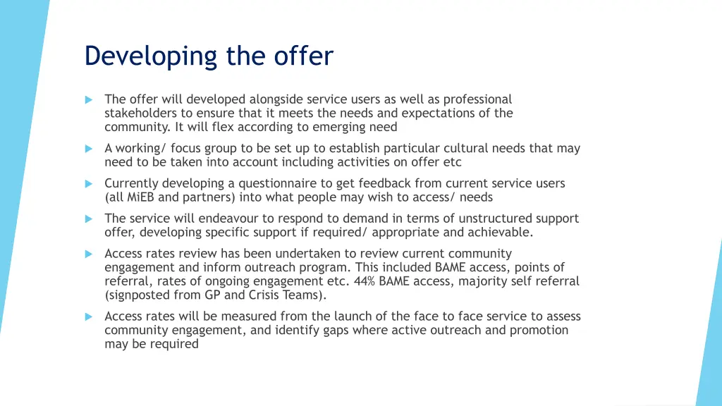 developing the offer