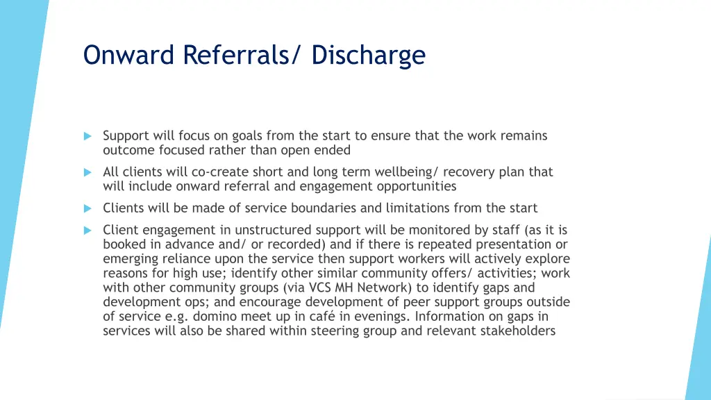 onward referrals discharge
