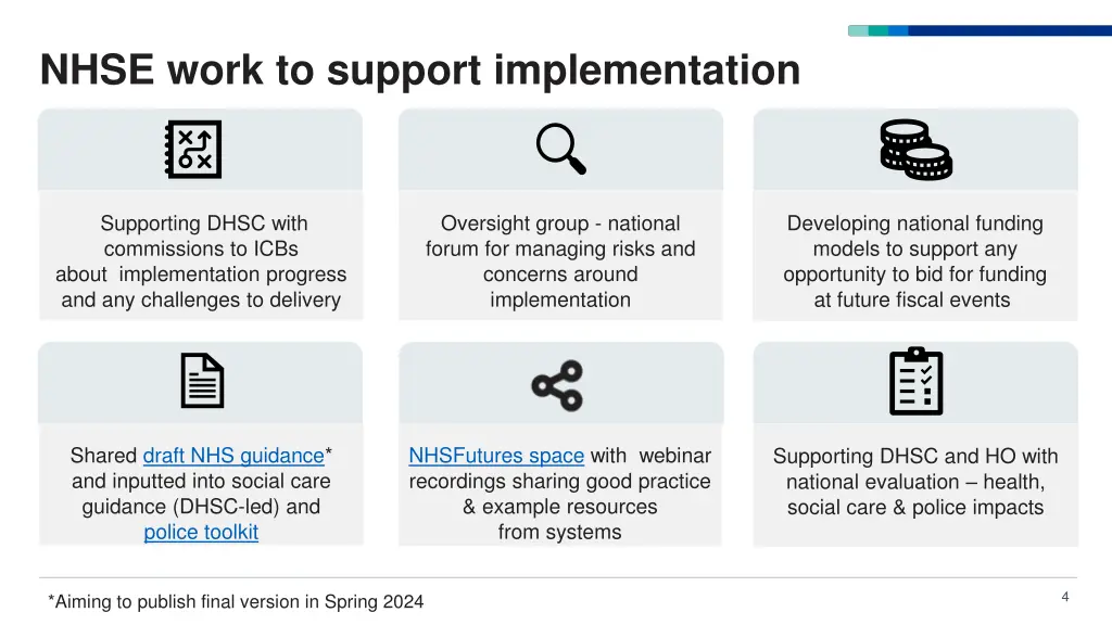 nhse work to support implementation