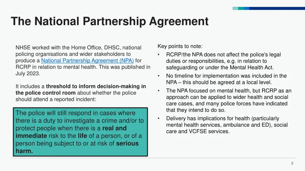 the national partnership agreement