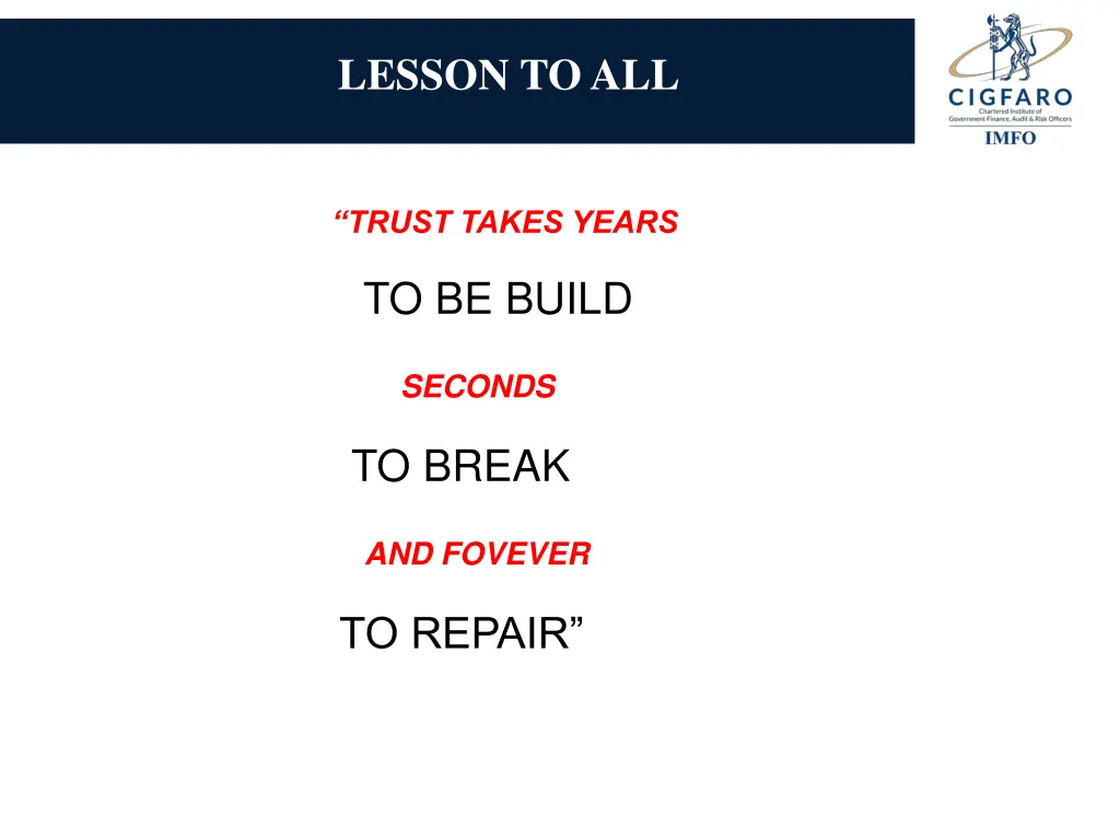 lesson to all