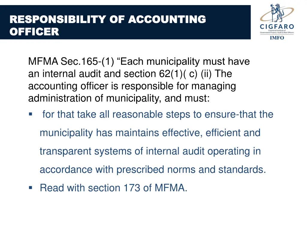 responsibility of accounting responsibility