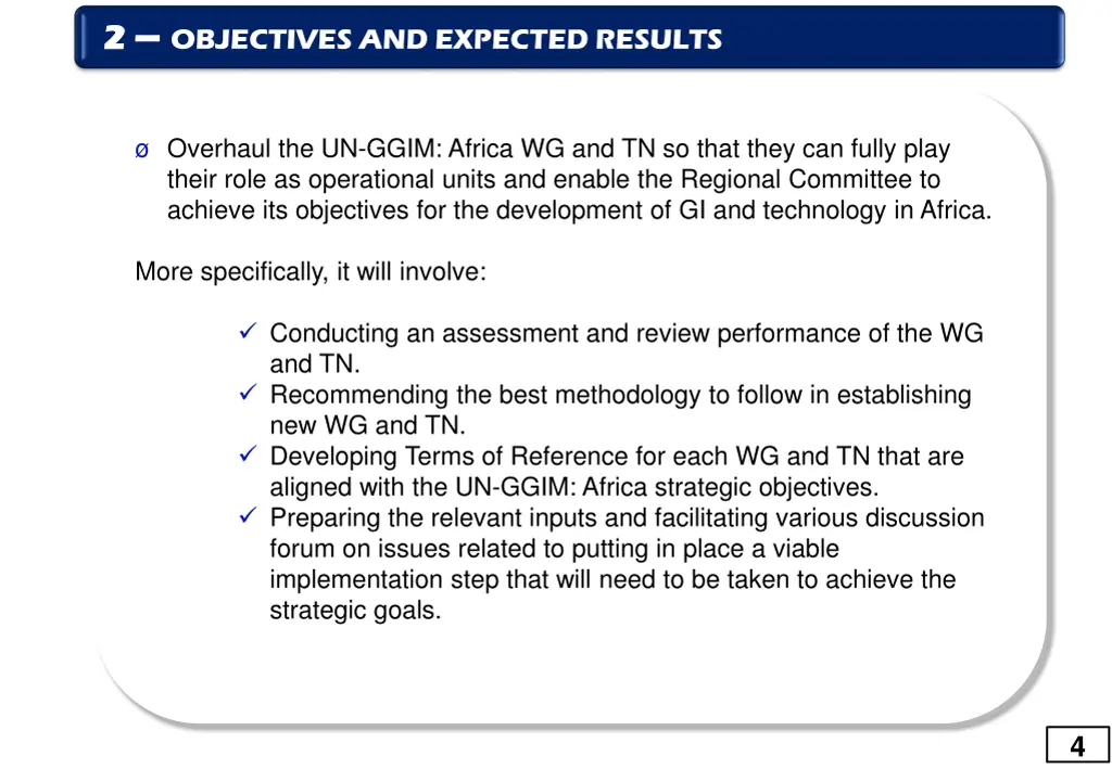 2 2 objectives and expected results