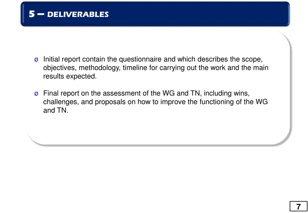 5 5 deliverables