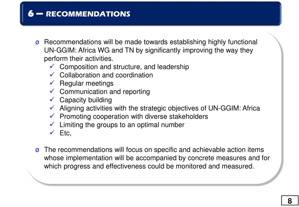 6 6 recommendations