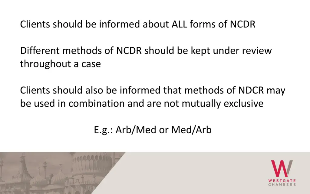 clients should be informed about all forms of ncdr