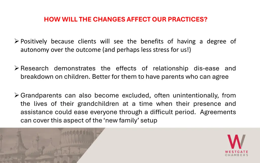 how will the changes affect our practices