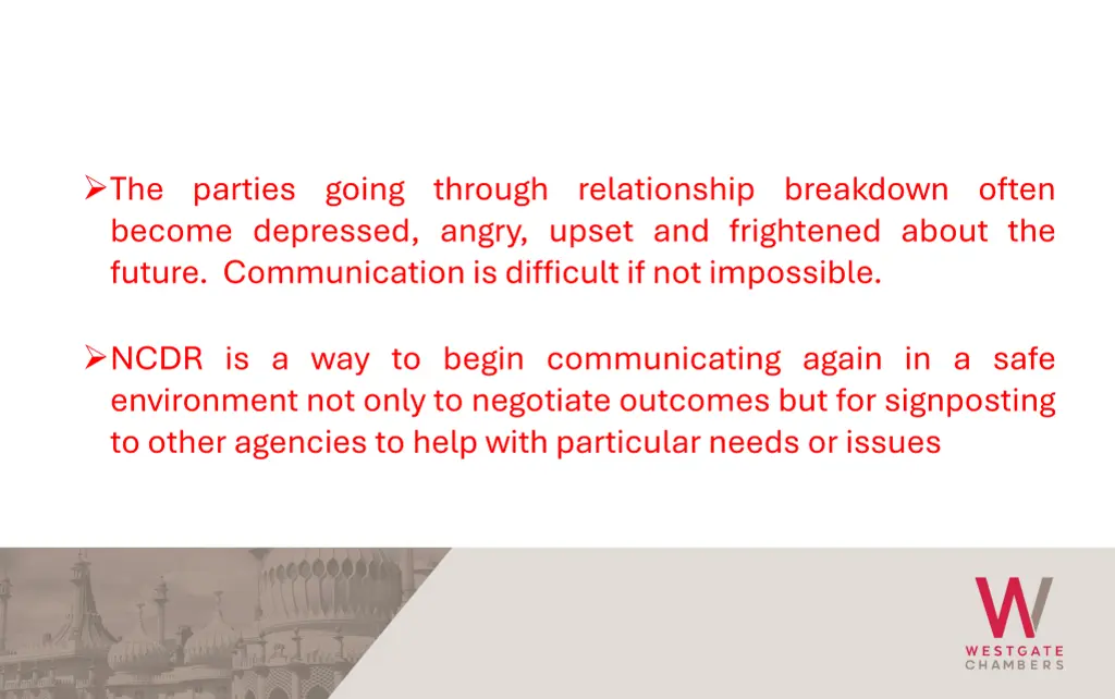 the parties going through relationship breakdown