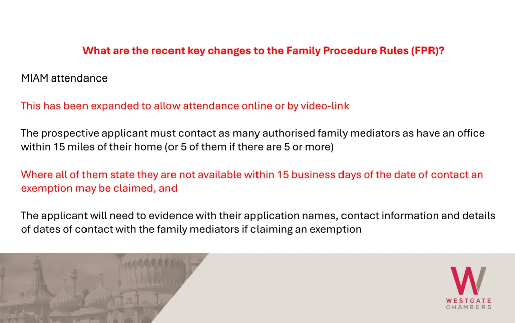 what are the recent key changes to the family 7