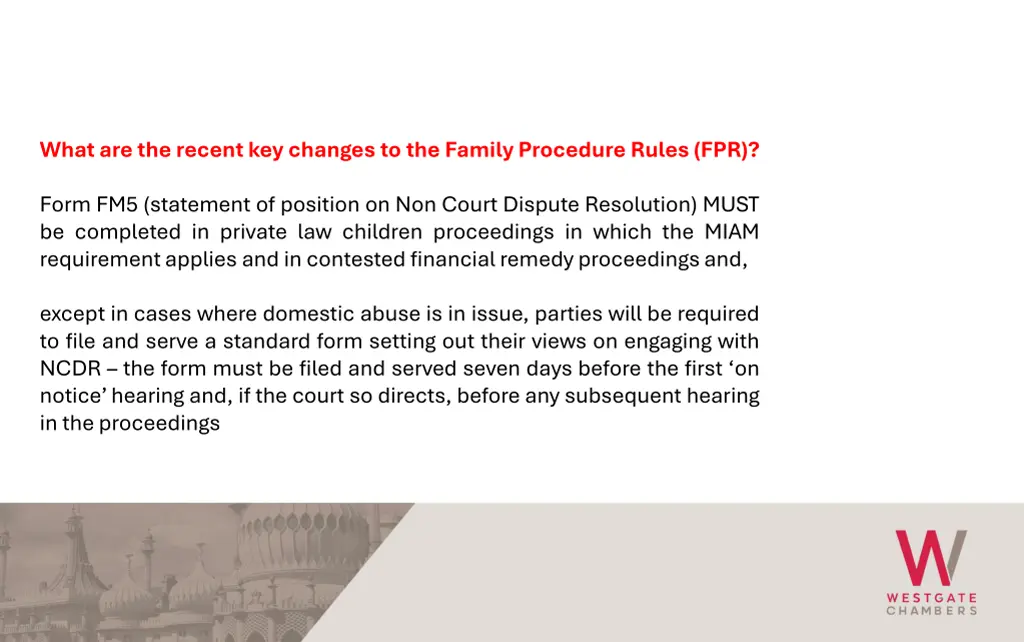 what are the recent key changes to the family