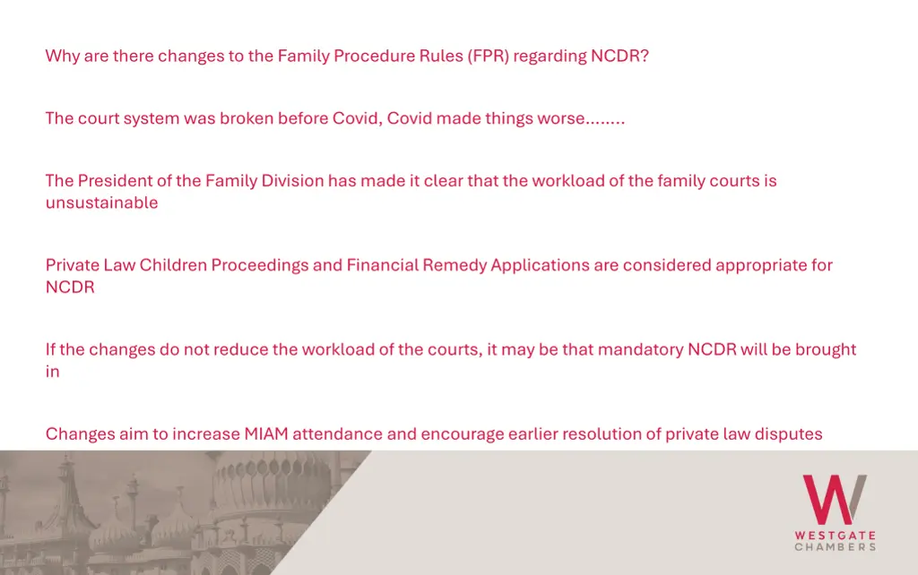 why are there changes to the family procedure