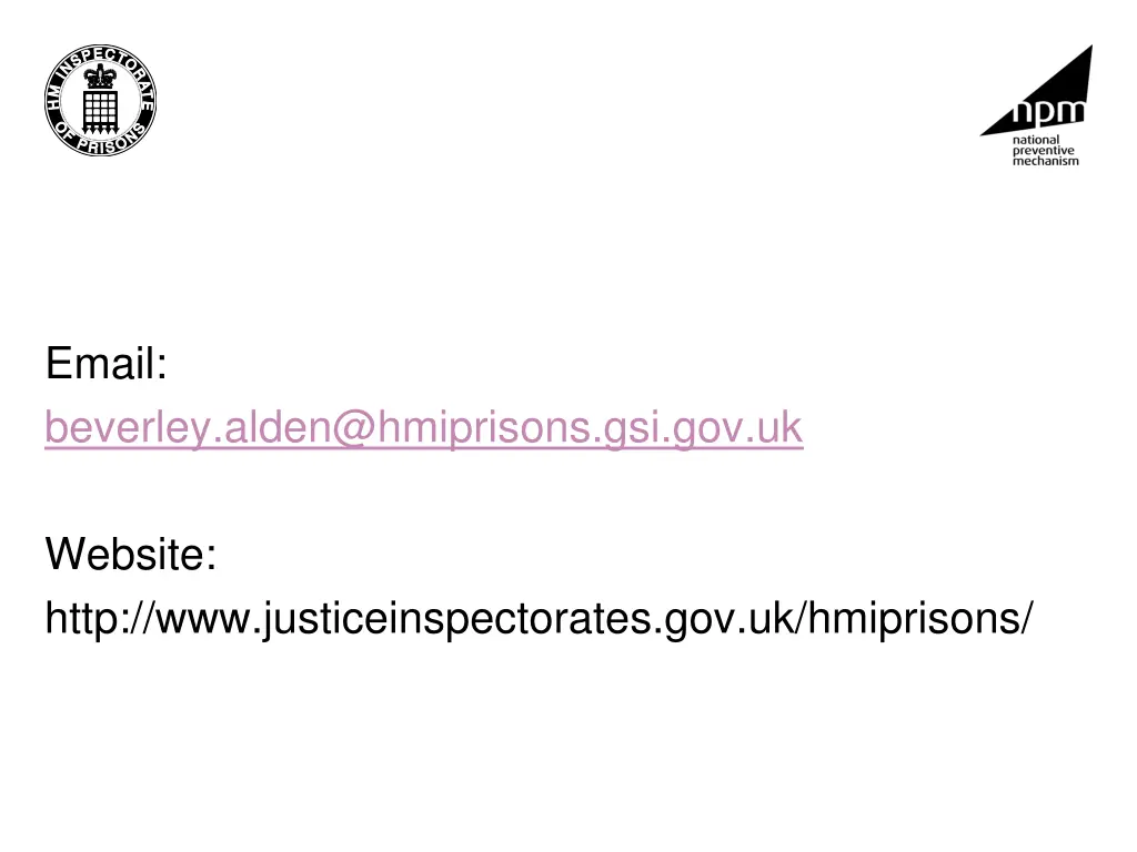 email beverley alden@hmiprisons gsi gov uk