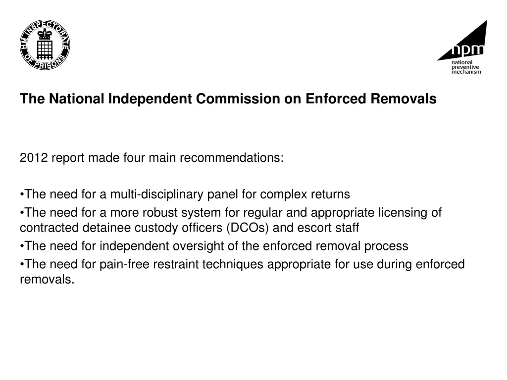 the national independent commission on enforced