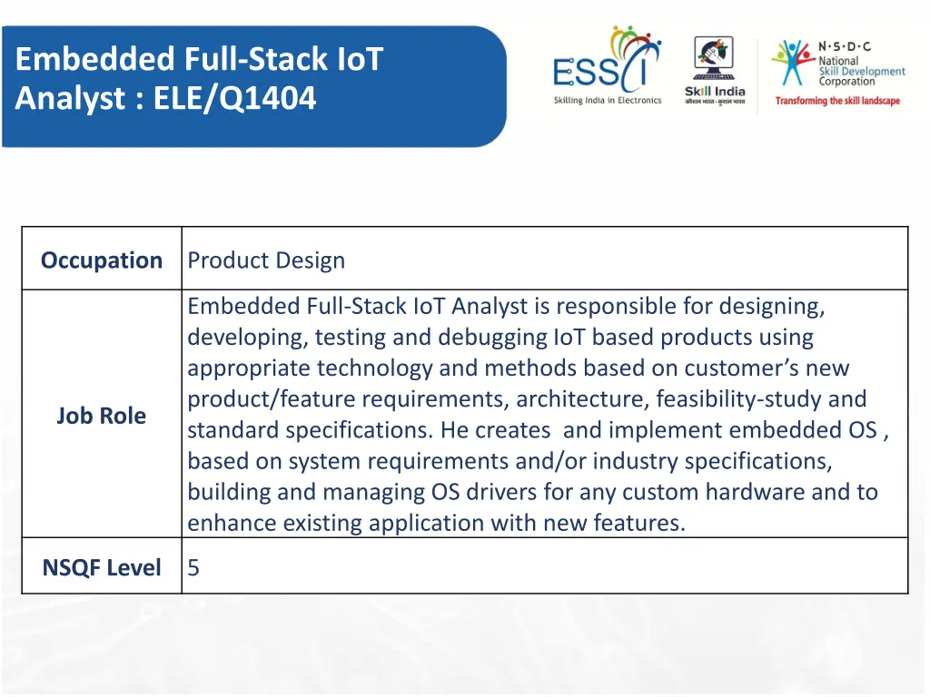 embedded full stack iot analyst ele q1404