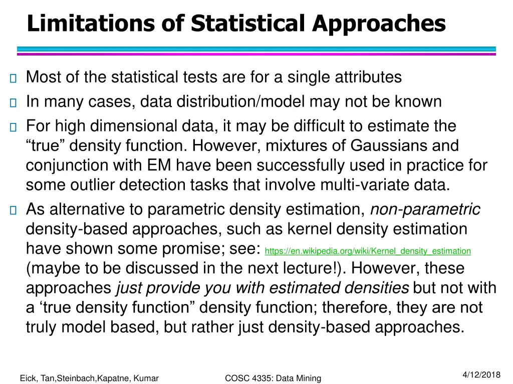 limitations of statistical approaches