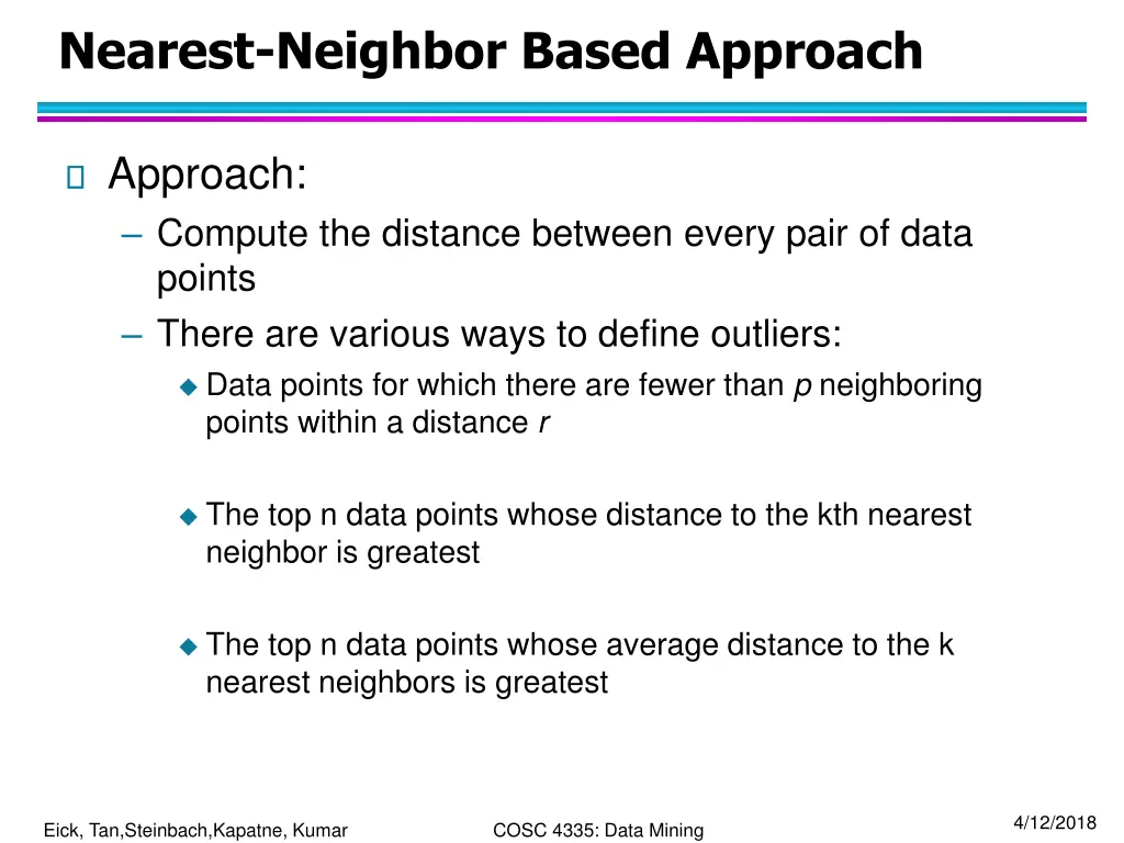 nearest neighbor based approach