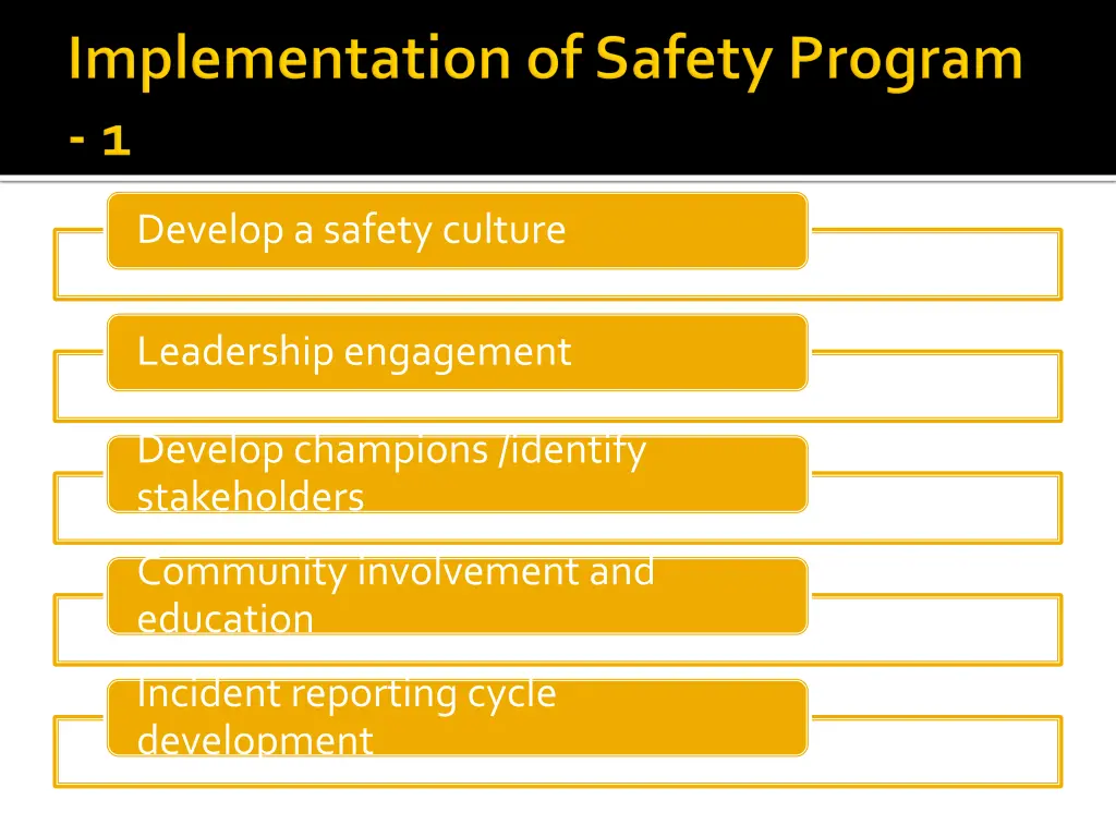 develop a safety culture