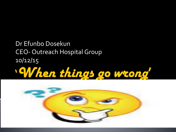 dr efunbo dosekun ceo outreach hospital group