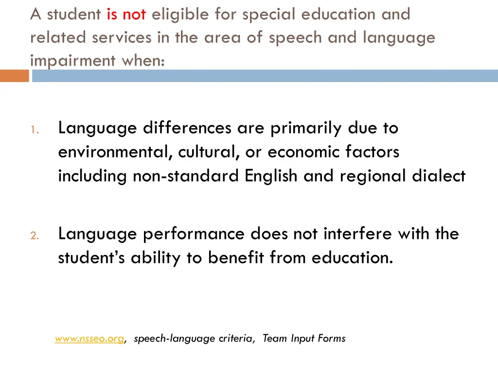 a student is not eligible for special education 1