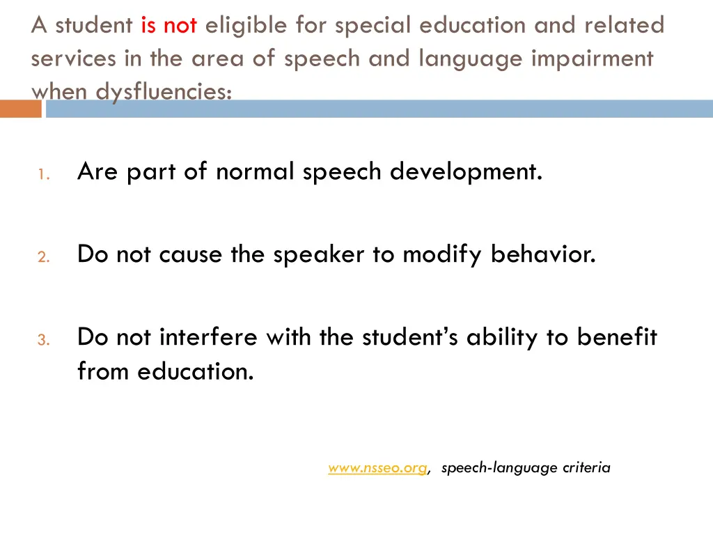 a student is not eligible for special education 2