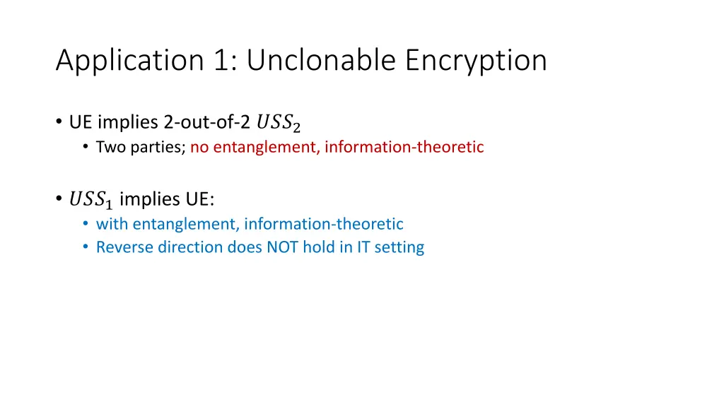 application 1 unclonable encryption 1