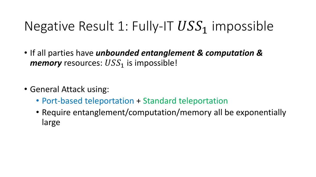 negative result 1 fully it 1 impossible