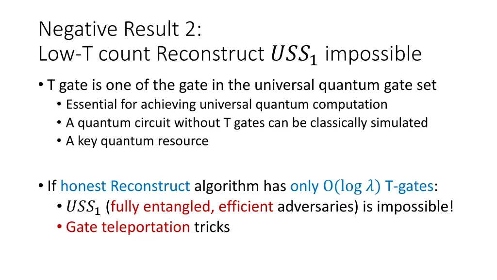 negative result 2 low t count reconstruct