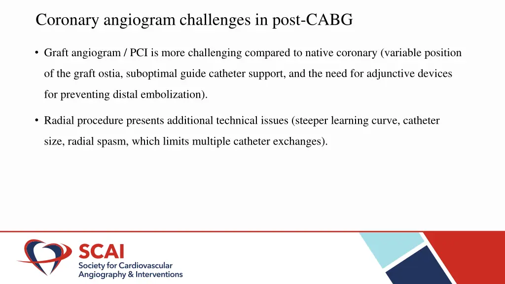 coronary angiogram challenges in post cabg