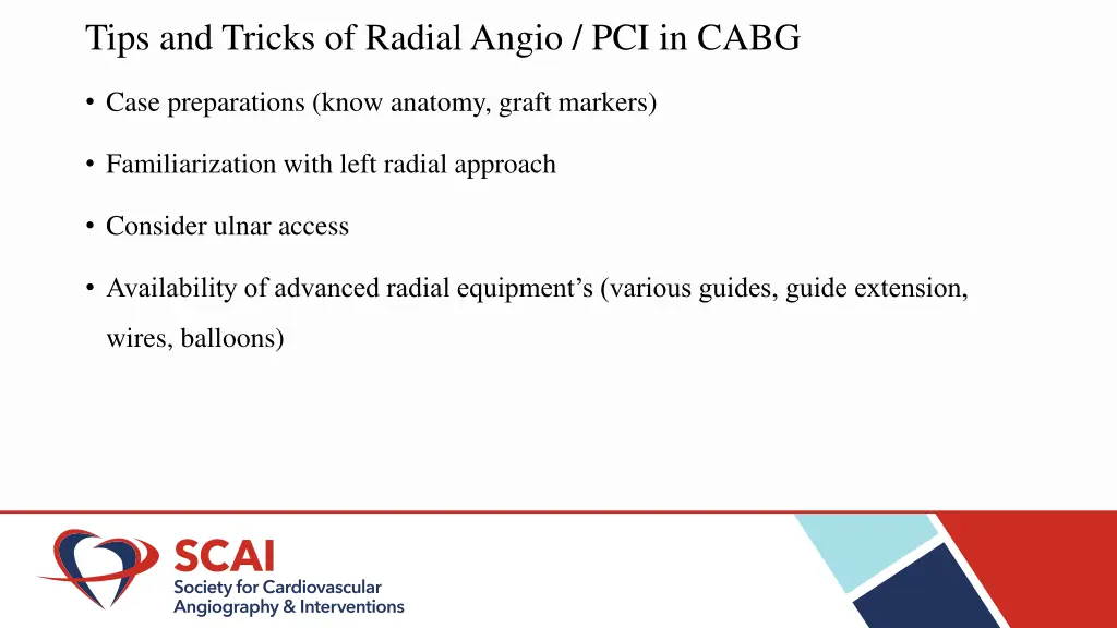 tips and tricks of radial angio pci in cabg