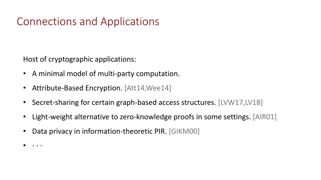 connections and applications
