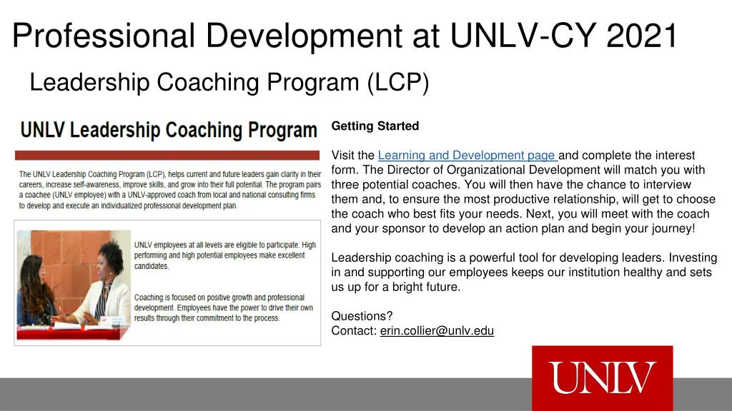 professional development at unlv cy 2021