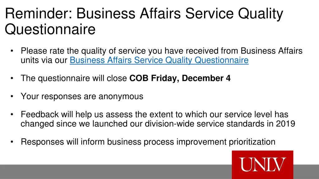 reminder business affairs service quality