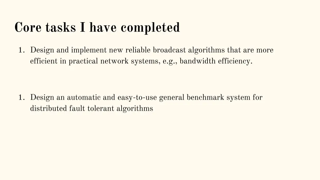 core tasks i have completed