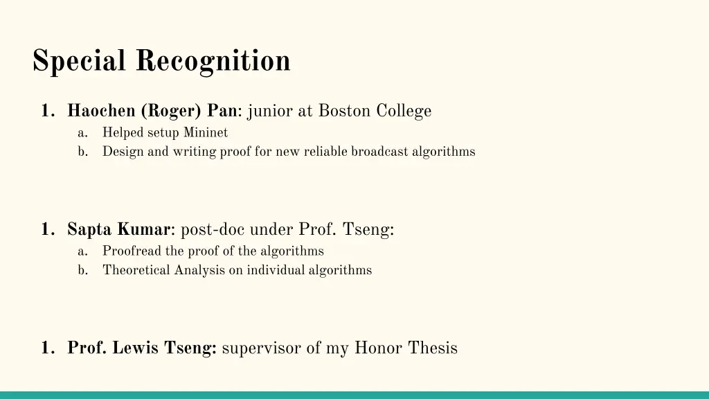special recognition