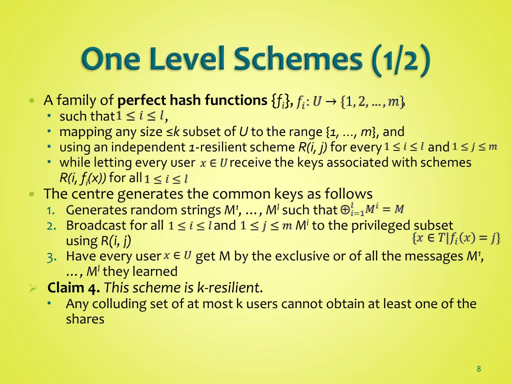 a family of perfect hash functions f i such that