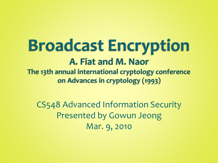 cs548 advanced information security presented