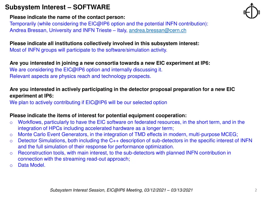 subsystem interest software