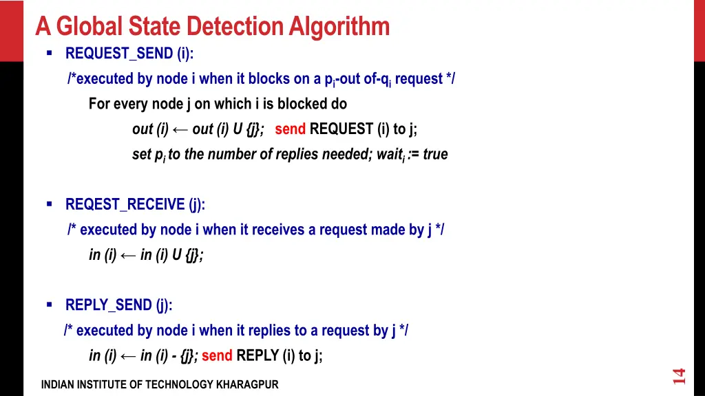 a global state detection algorithm request send