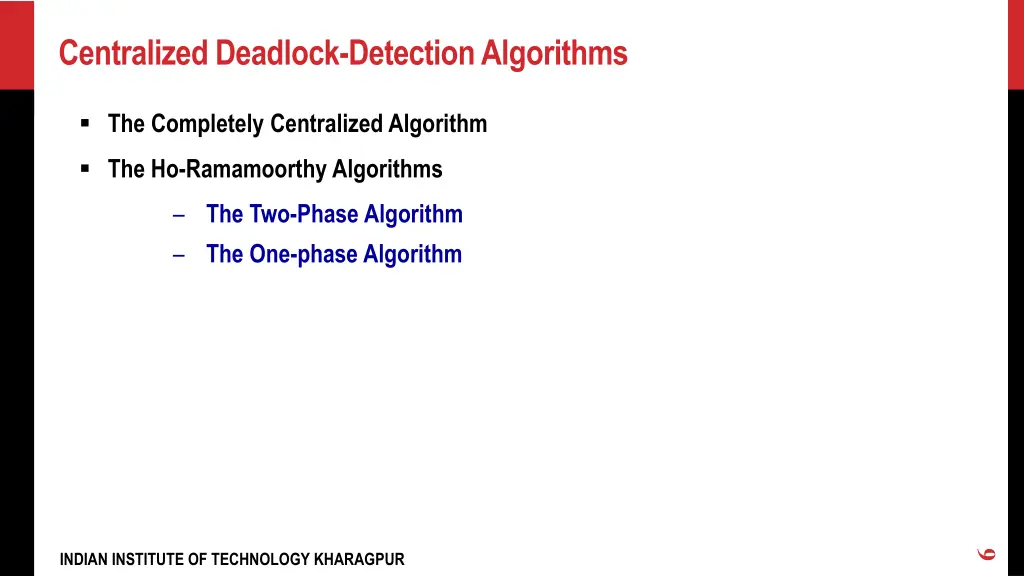 centralized deadlock detection algorithms