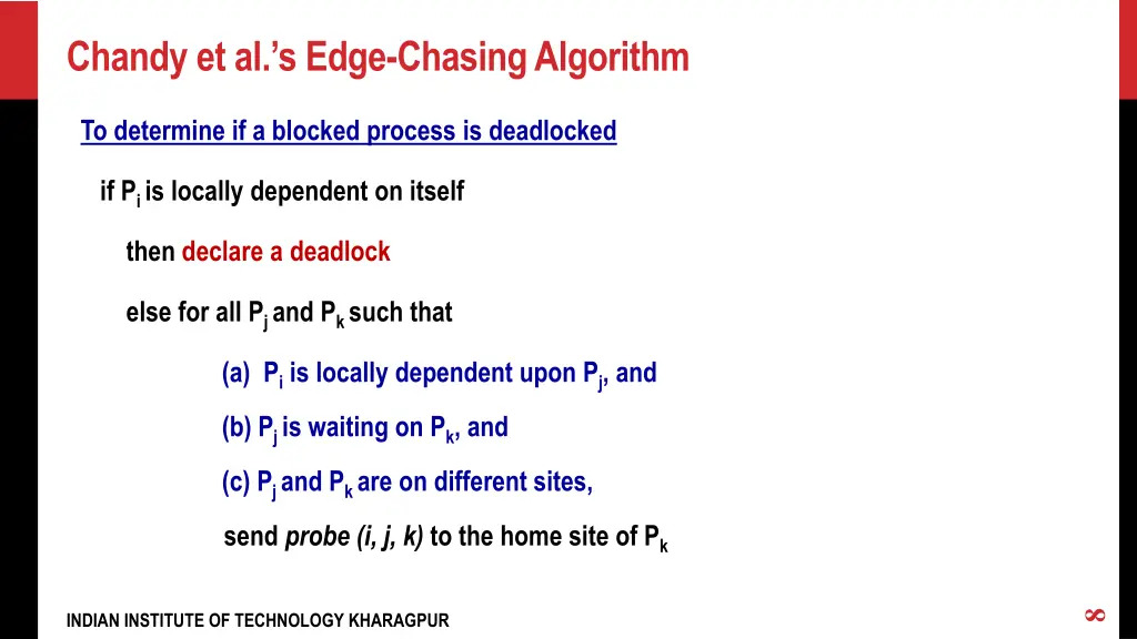 chandy et al s edge chasing algorithm
