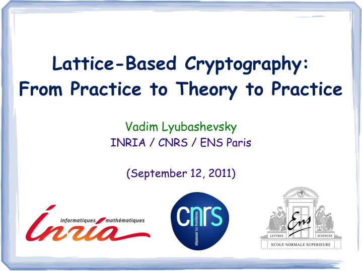 lattice based cryptography from practice