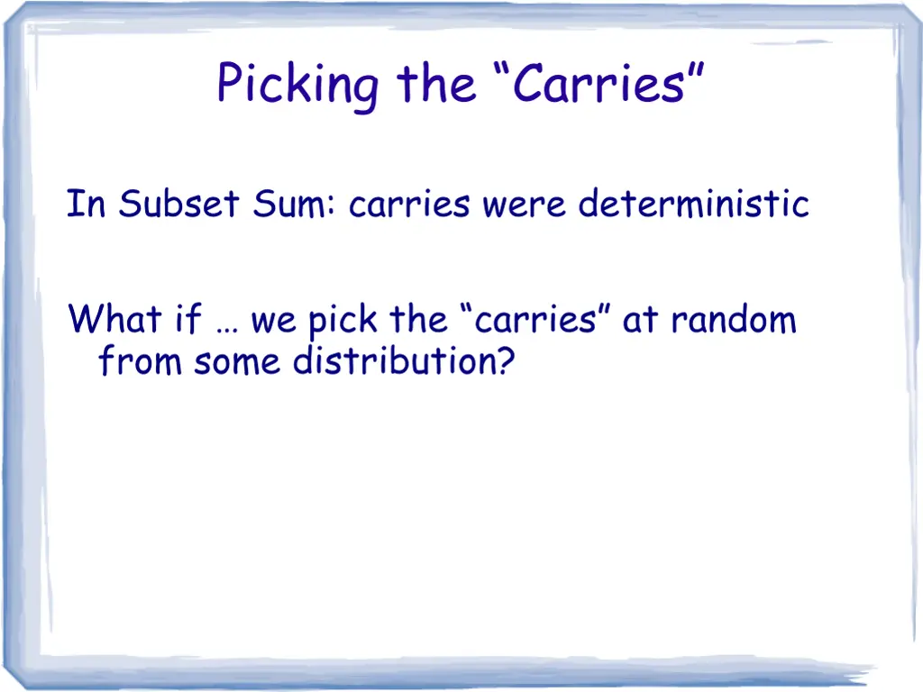 picking the carries