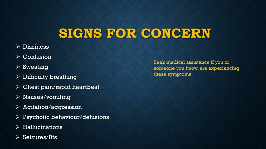 signs for concern