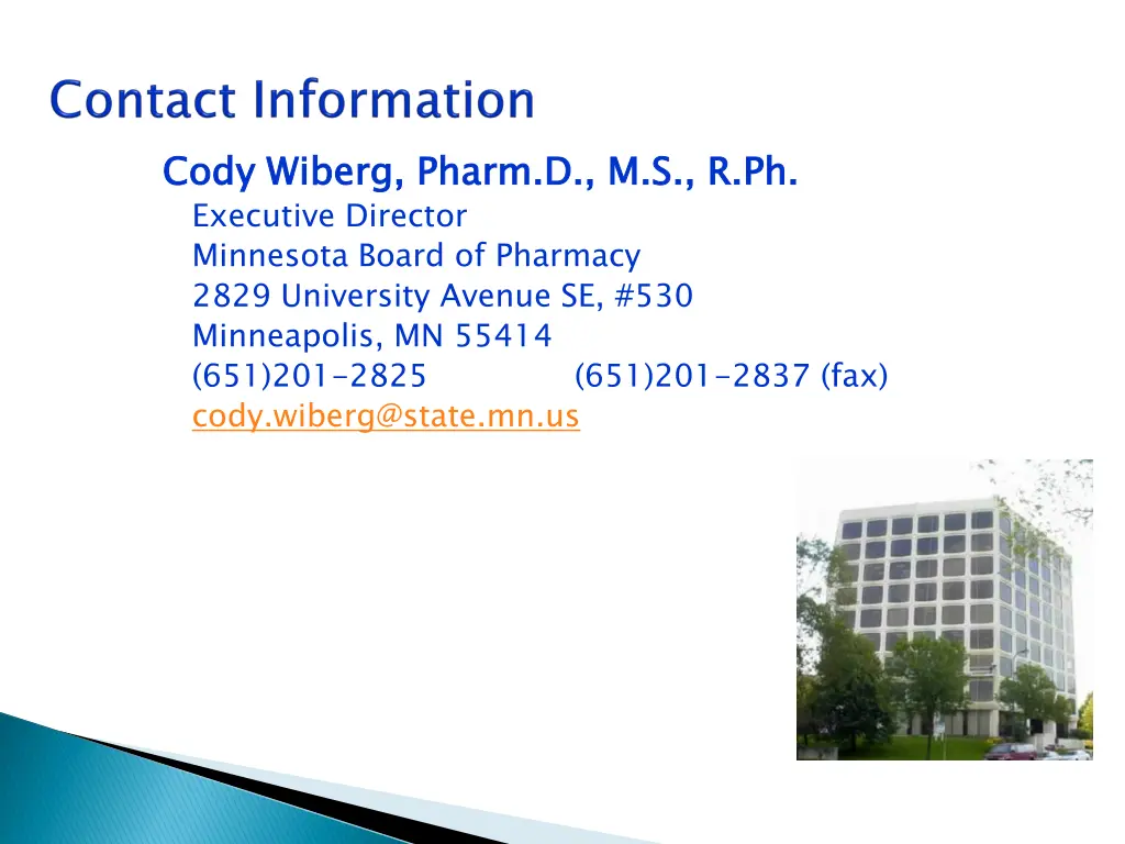 cody wiberg pharm d m s r ph executive director