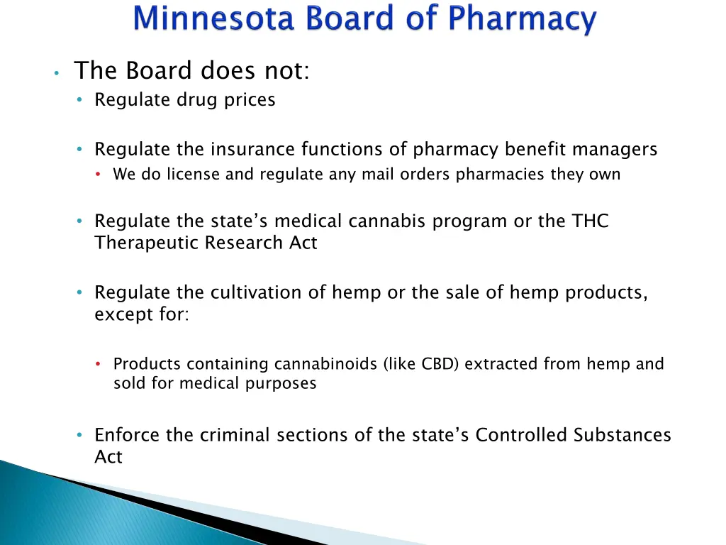 the board does not regulate drug prices