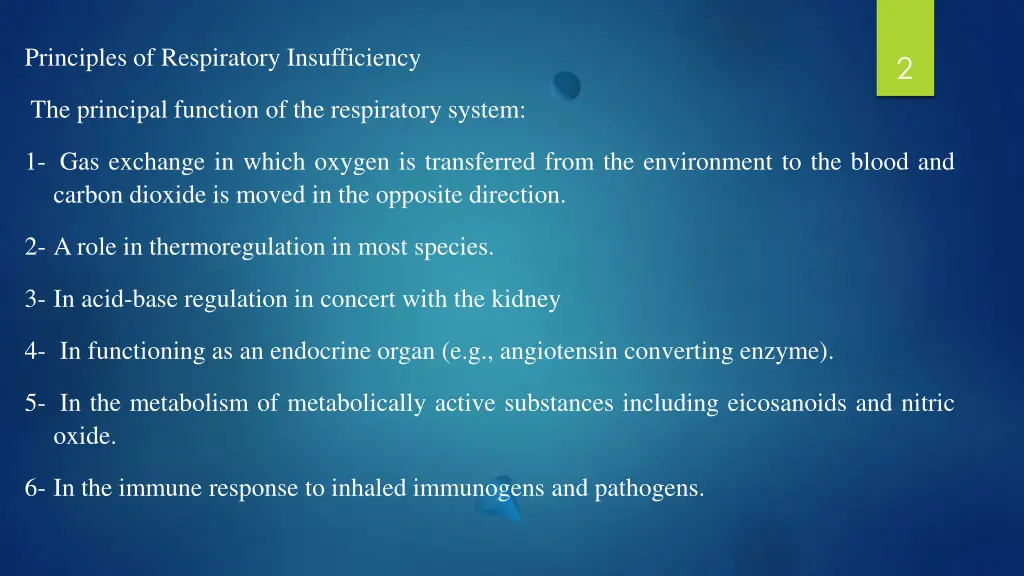 principles of respiratory insufficiency