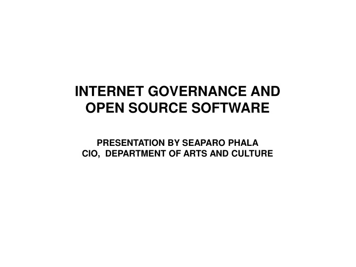 internet governance and open source software