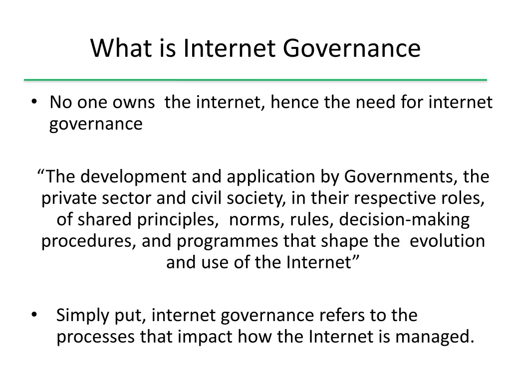 what is internet governance